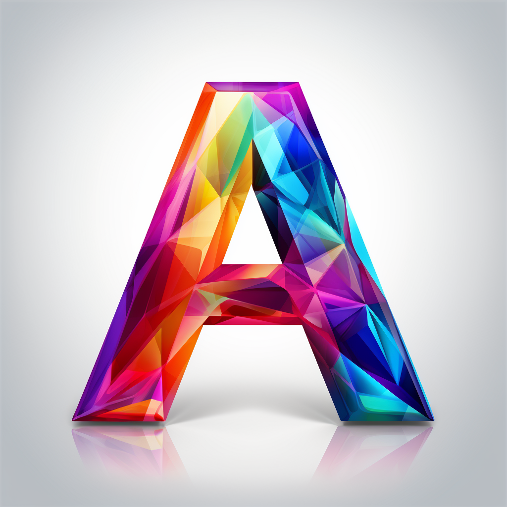 A letter mark logo of the letter A looking like a gemstone, refraction, in a simple vector design