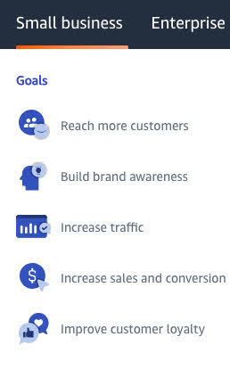 Goals infographic from Amazon