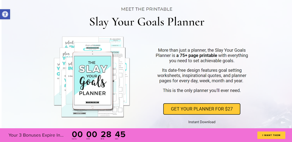 Example of a banner that creates urgency from It's All You Boo