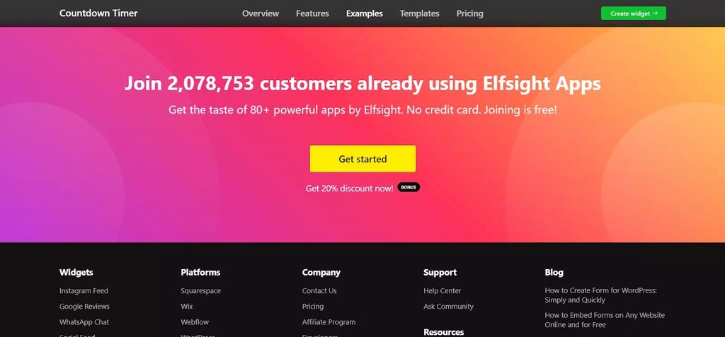 Creative social proof example from Elfsight that they put in the footer of their blog