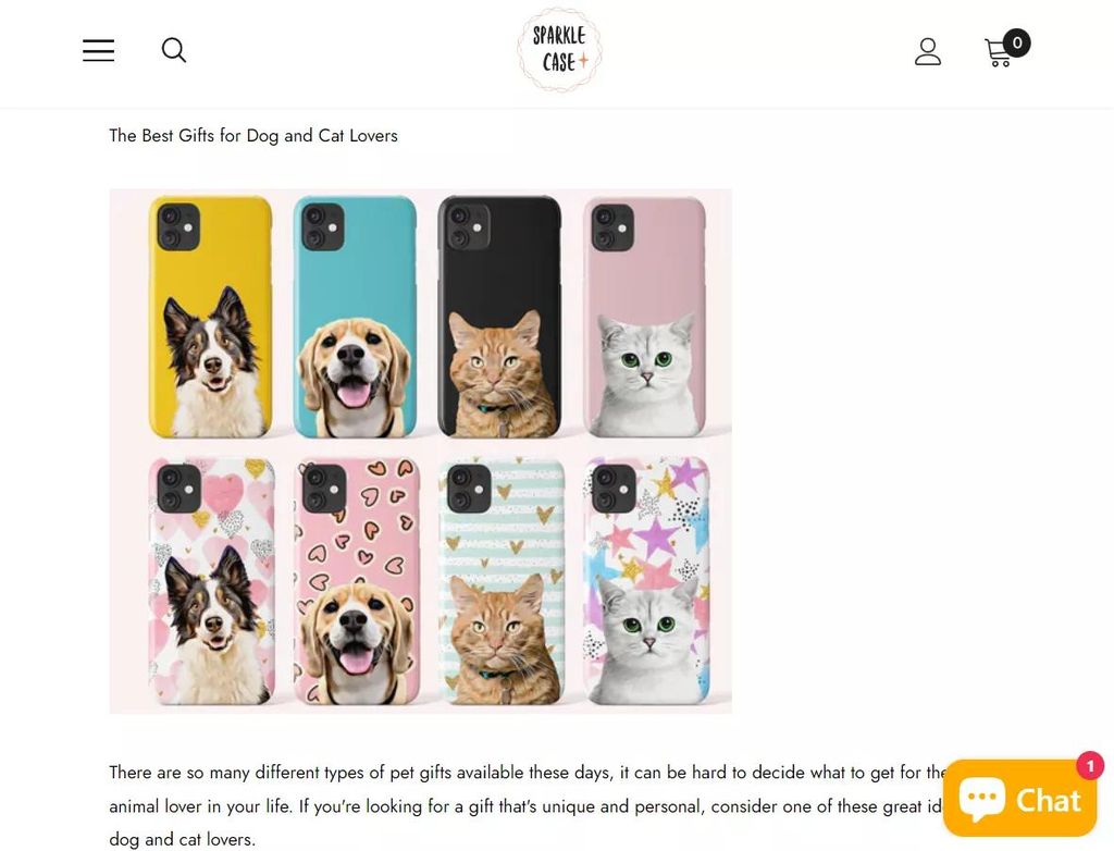 Example of a gift guide from The Sparkle Case