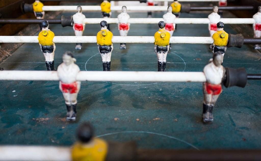 A foosball table game