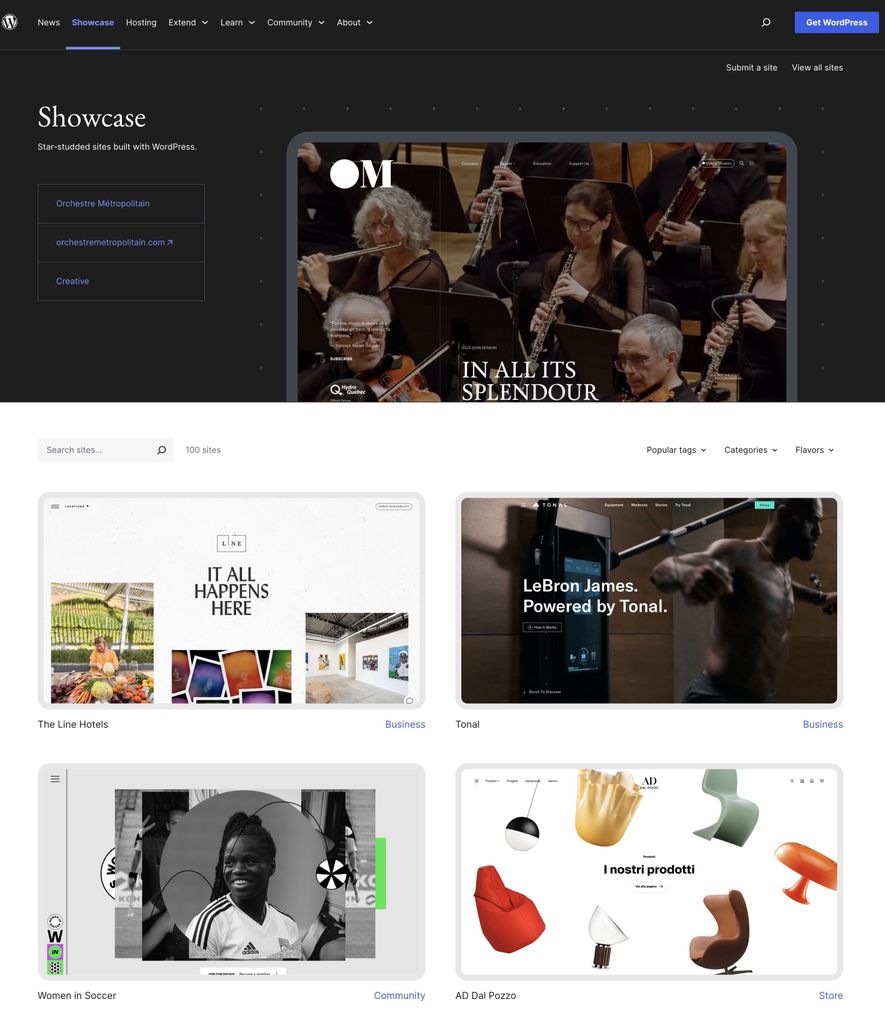WordPress Showcase was announced during State of the Word 2023, as having been recently relaunched.