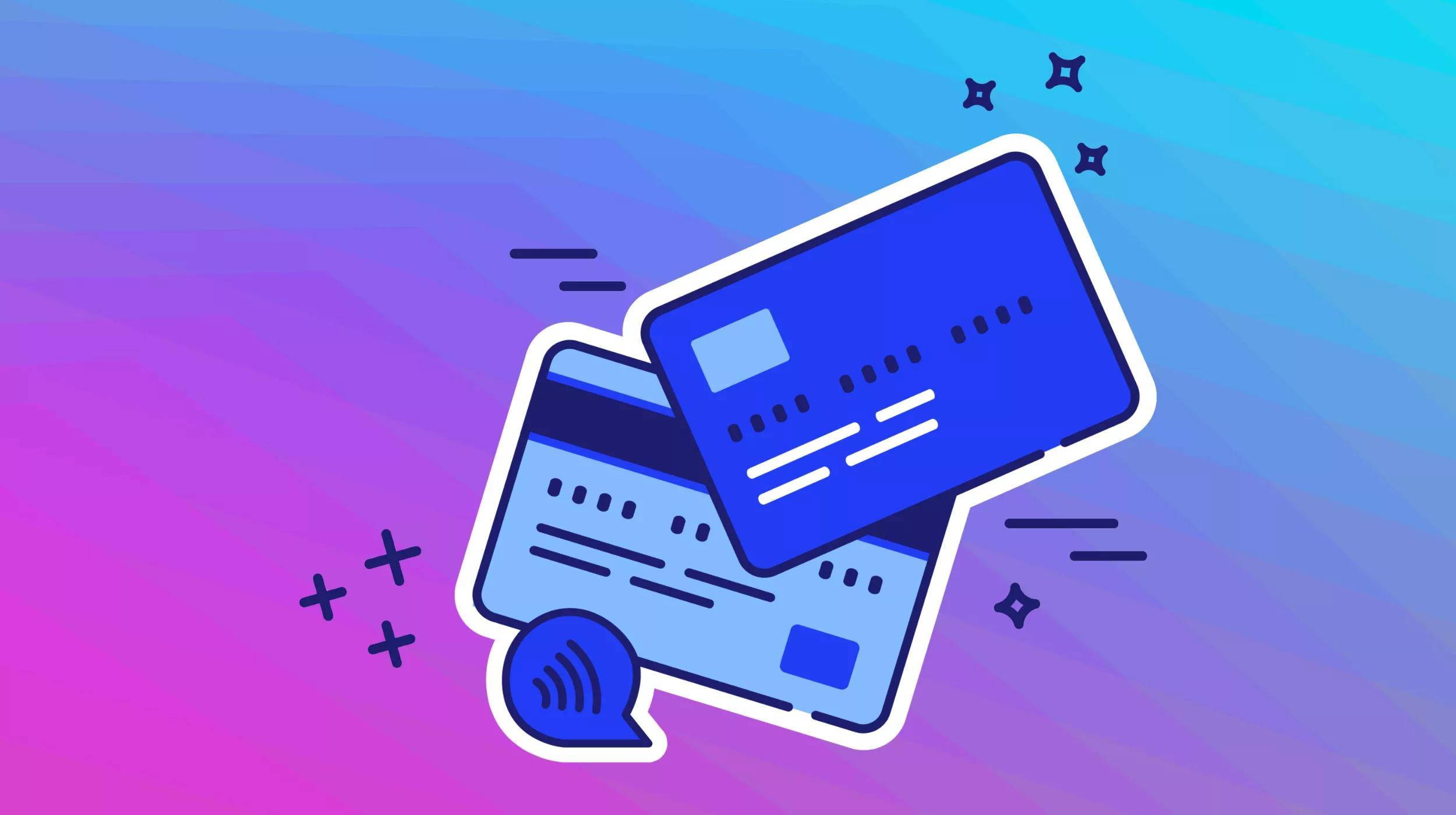 Illustration of two overlapping credit cards