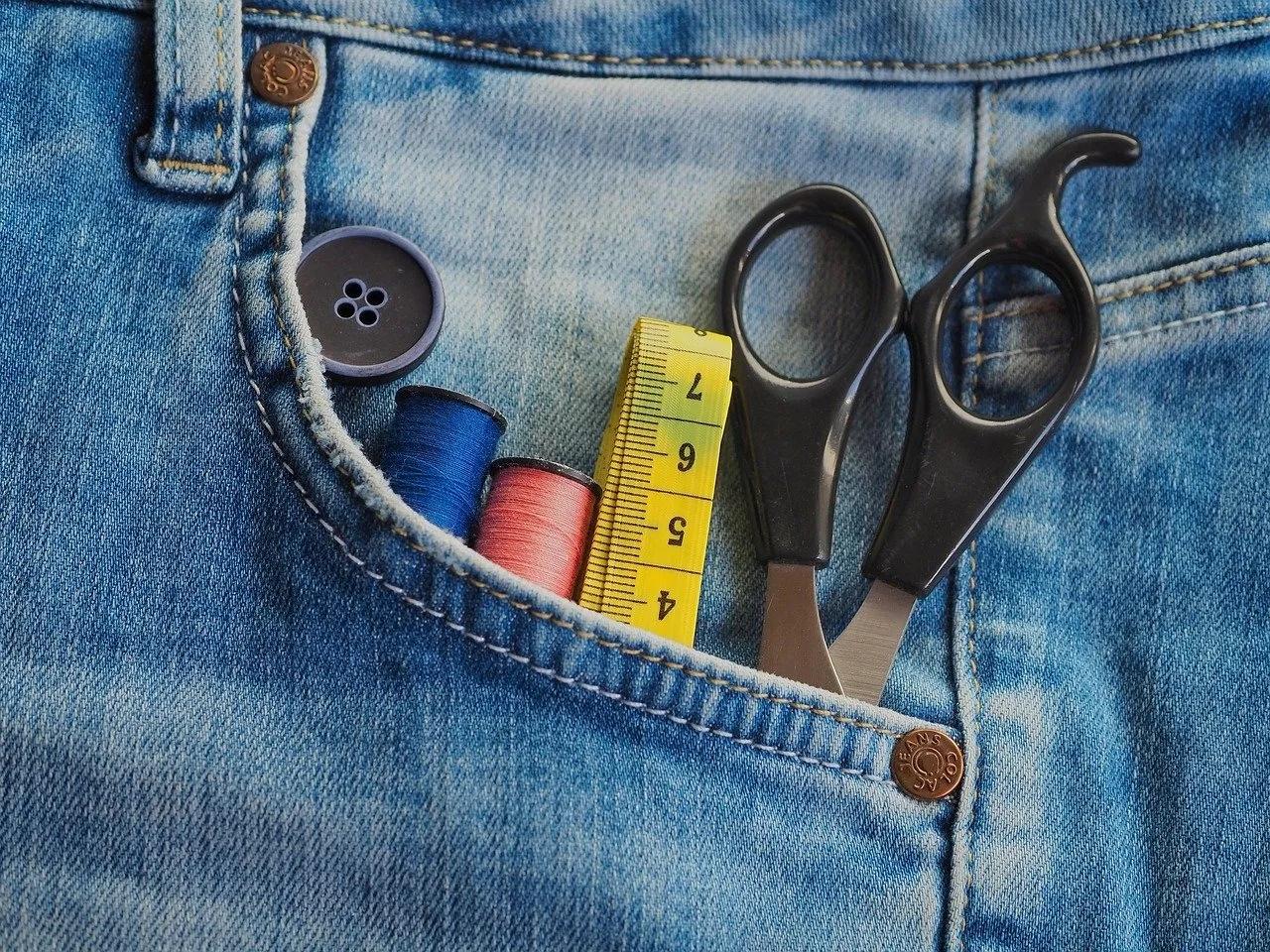 Close-up Shot of a Pocket Holding Various Tools