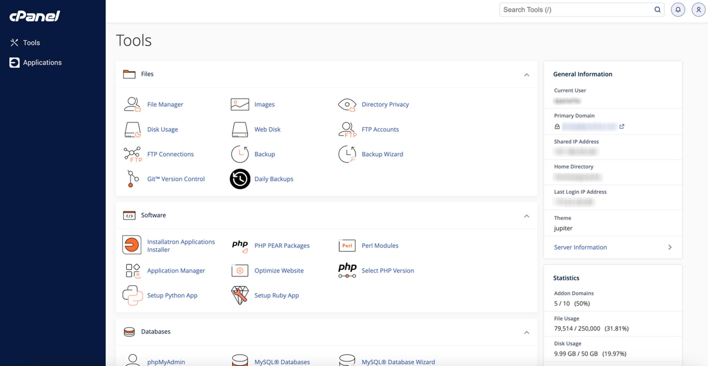cPanel Interface