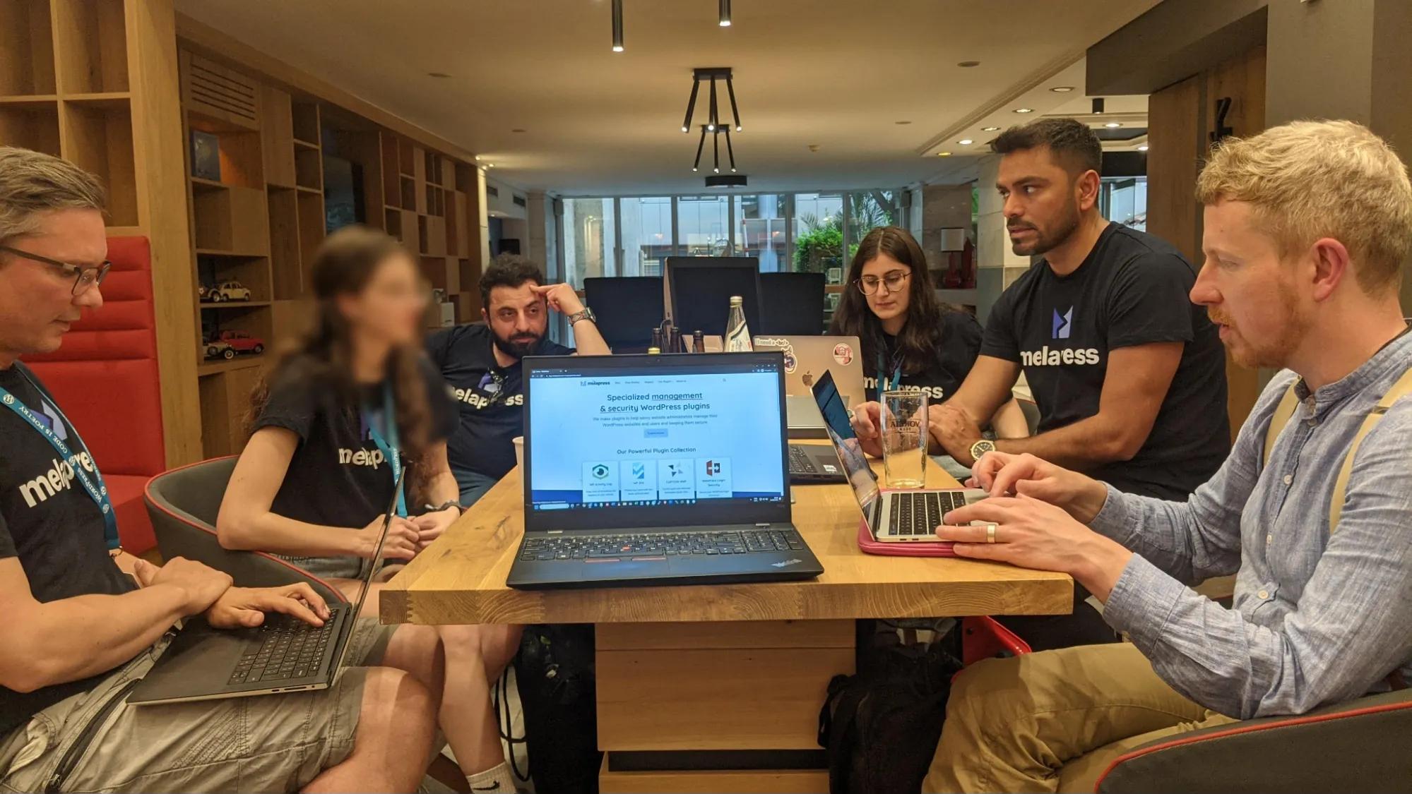 The meeting with the team at the hotel in Athens, after WordCamp Europe 2023