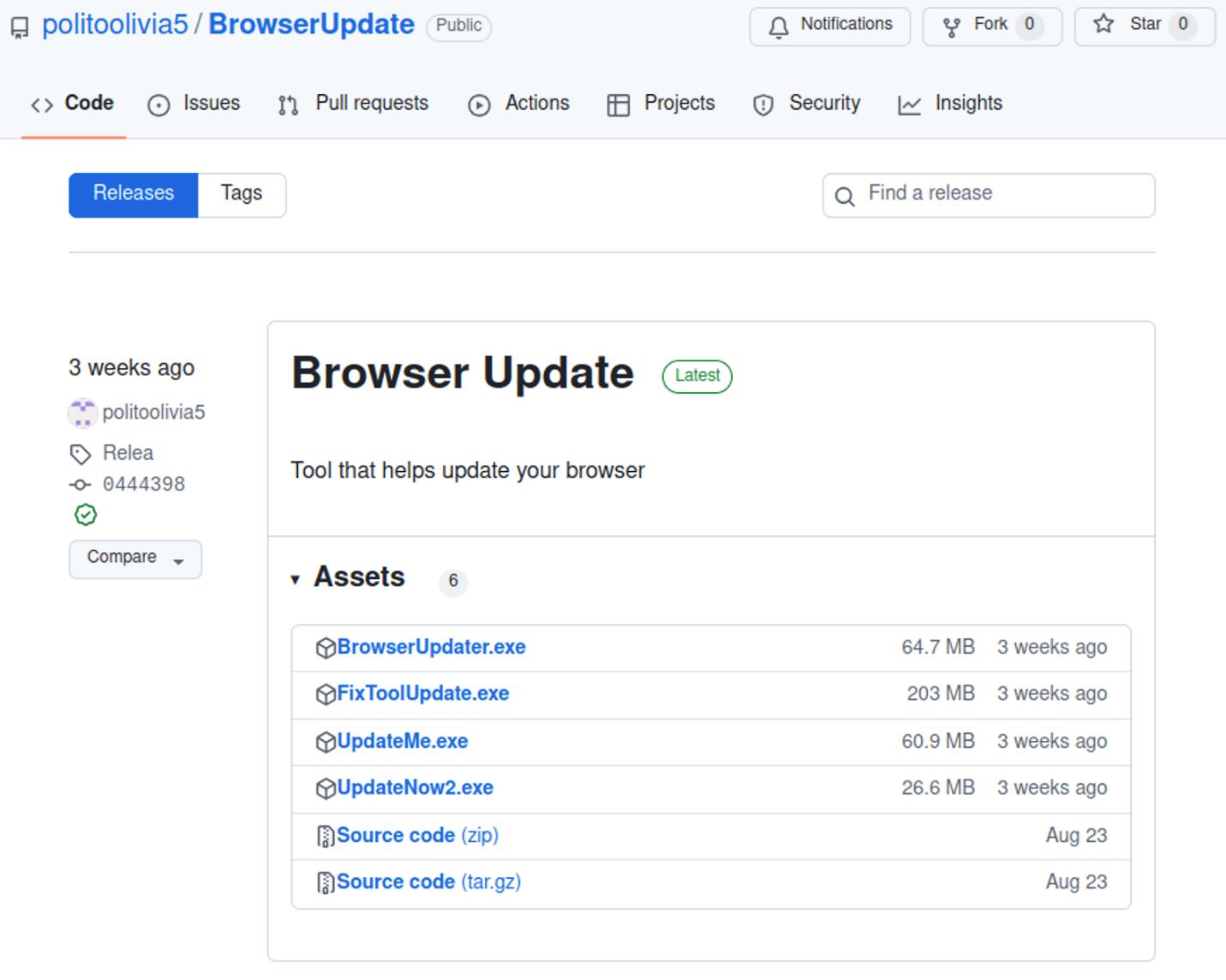 politoolivia5 BrowserUpdate github repository