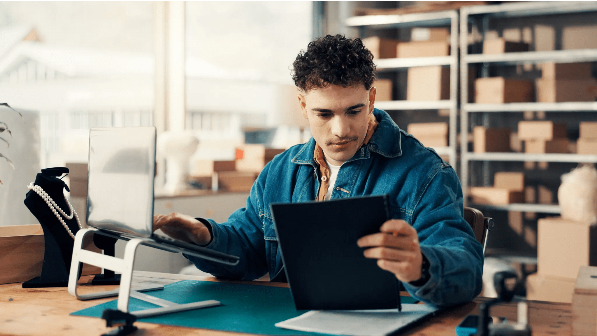 a person working on the laptop