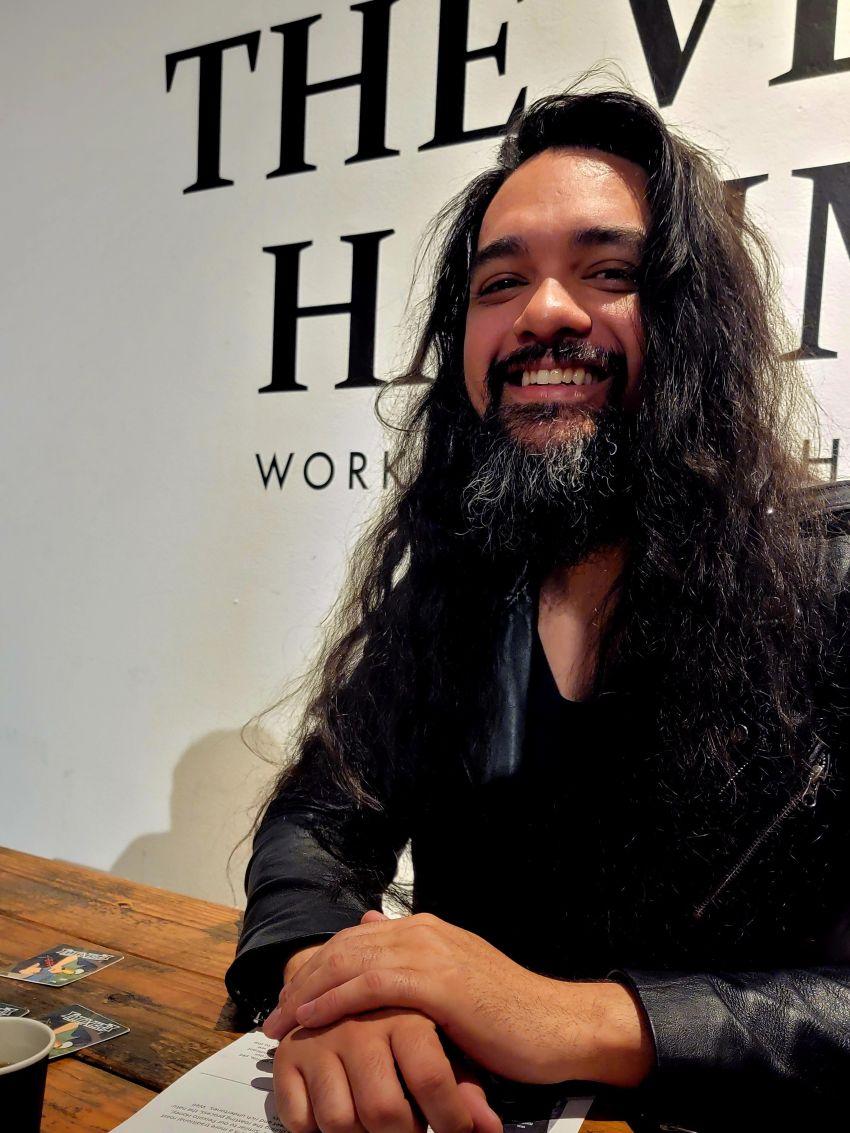 a person with long hair