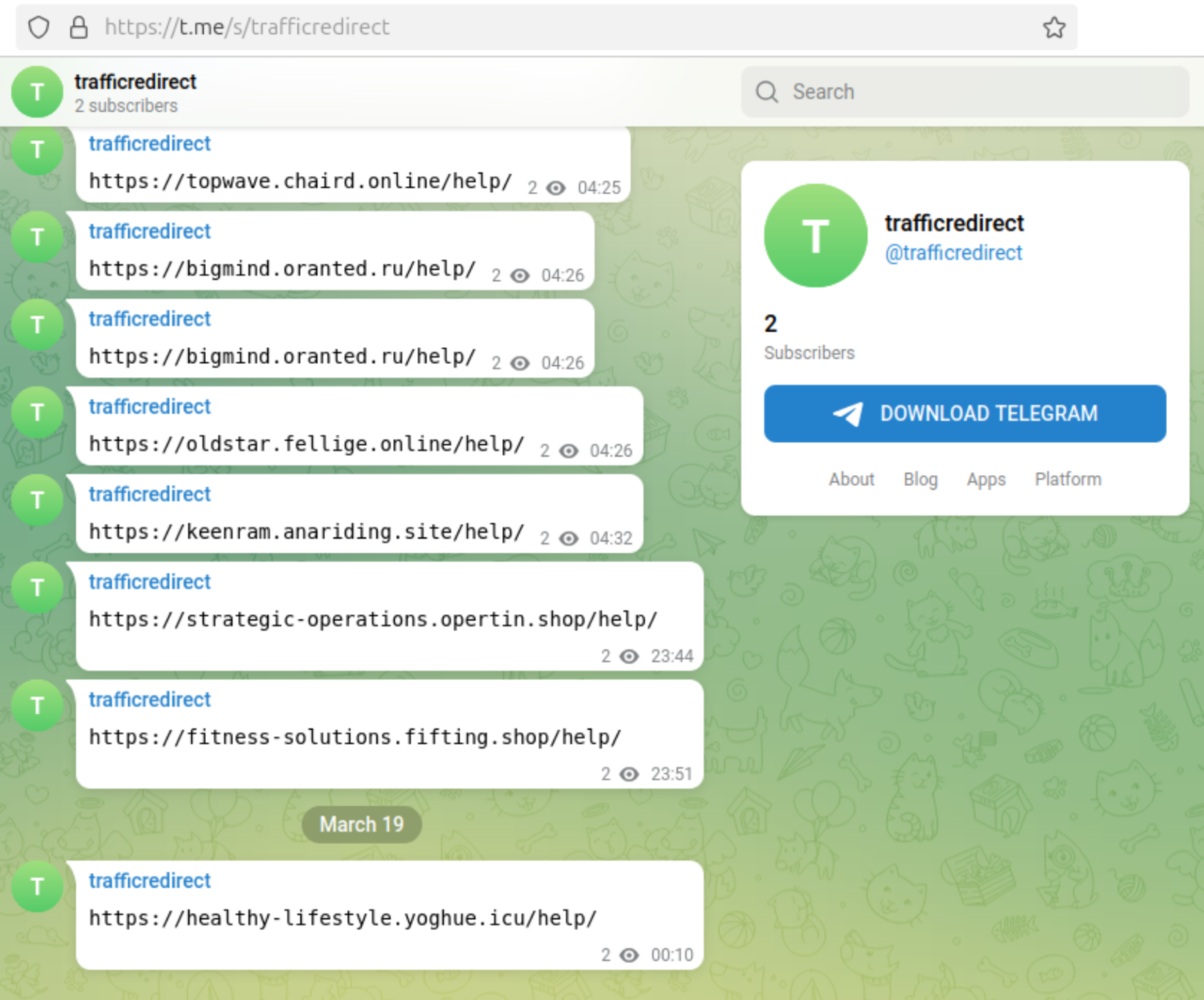 trafficredirect telegram channel