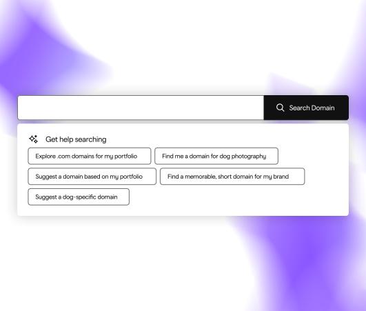 GoDaddy smart domain search