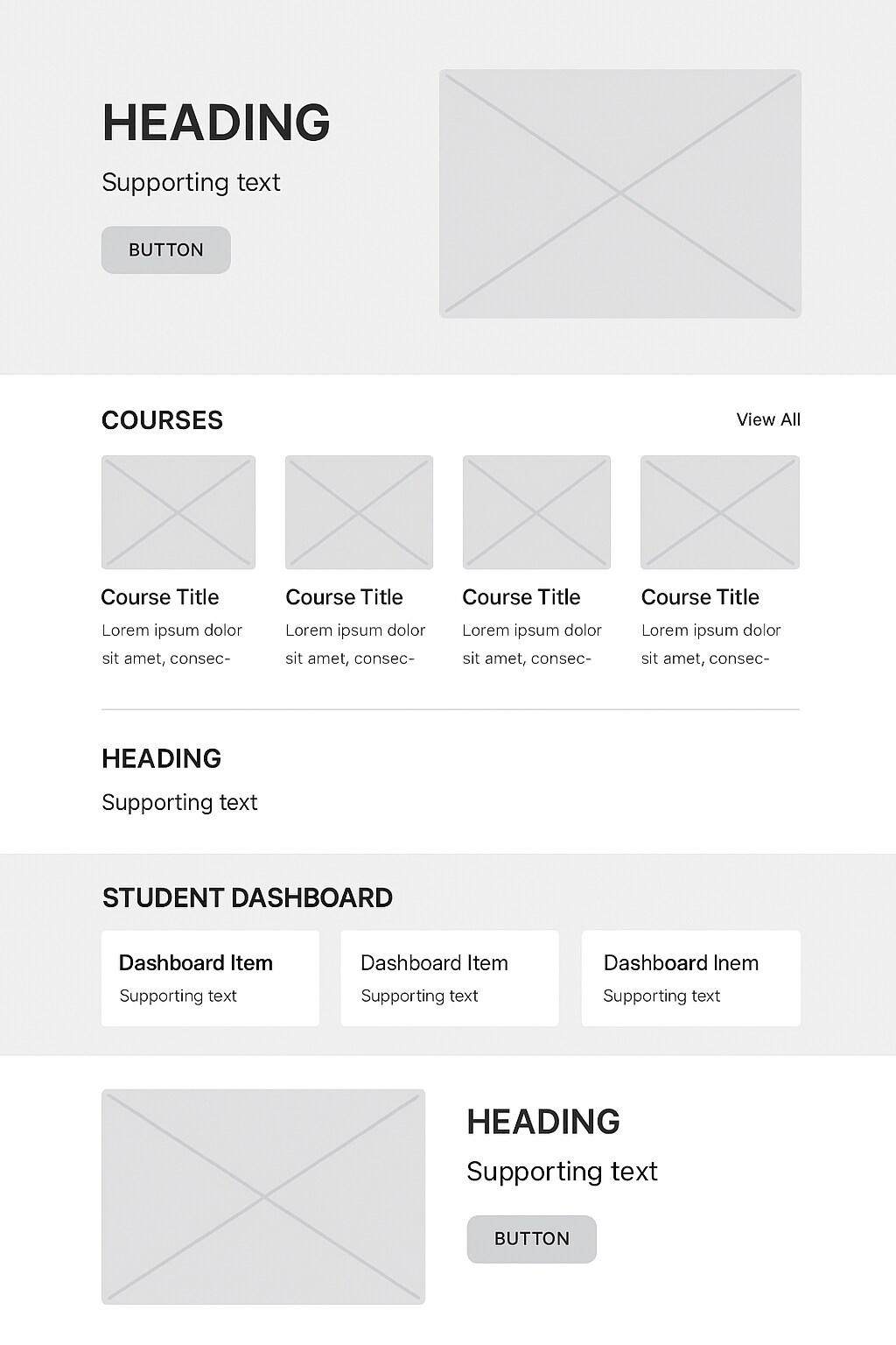 website wireframe examples - Educational