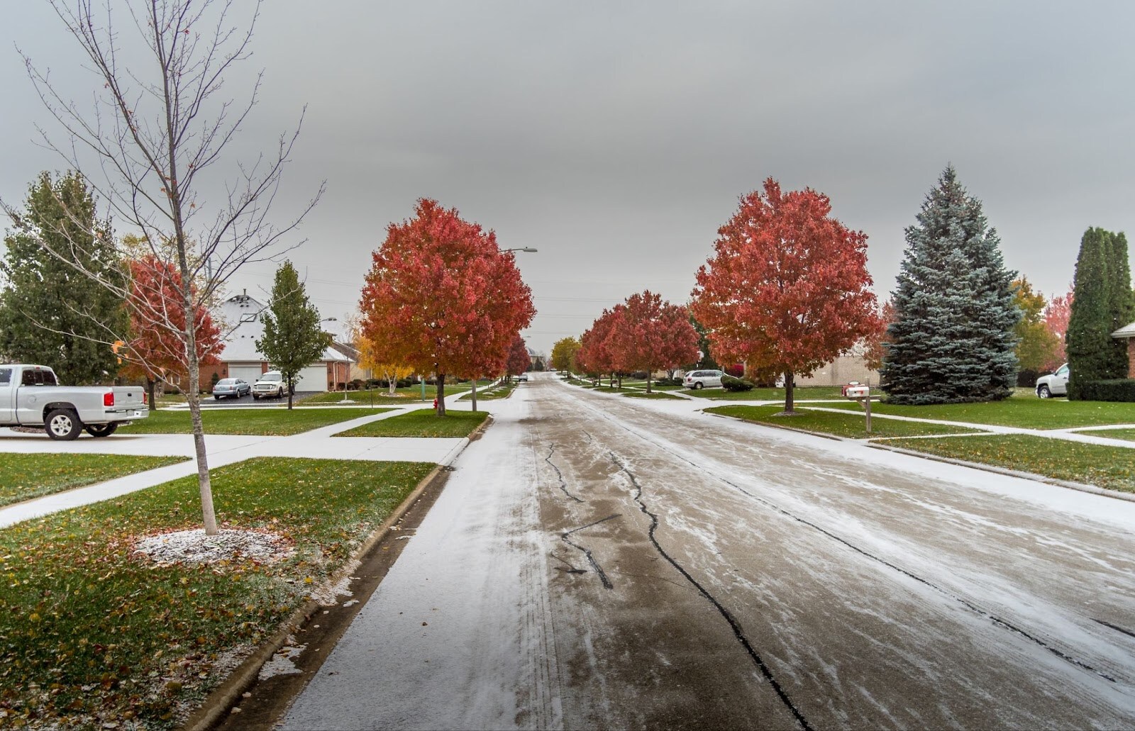 A Photo Featuring a Quiet Street in the Chicagoland Area