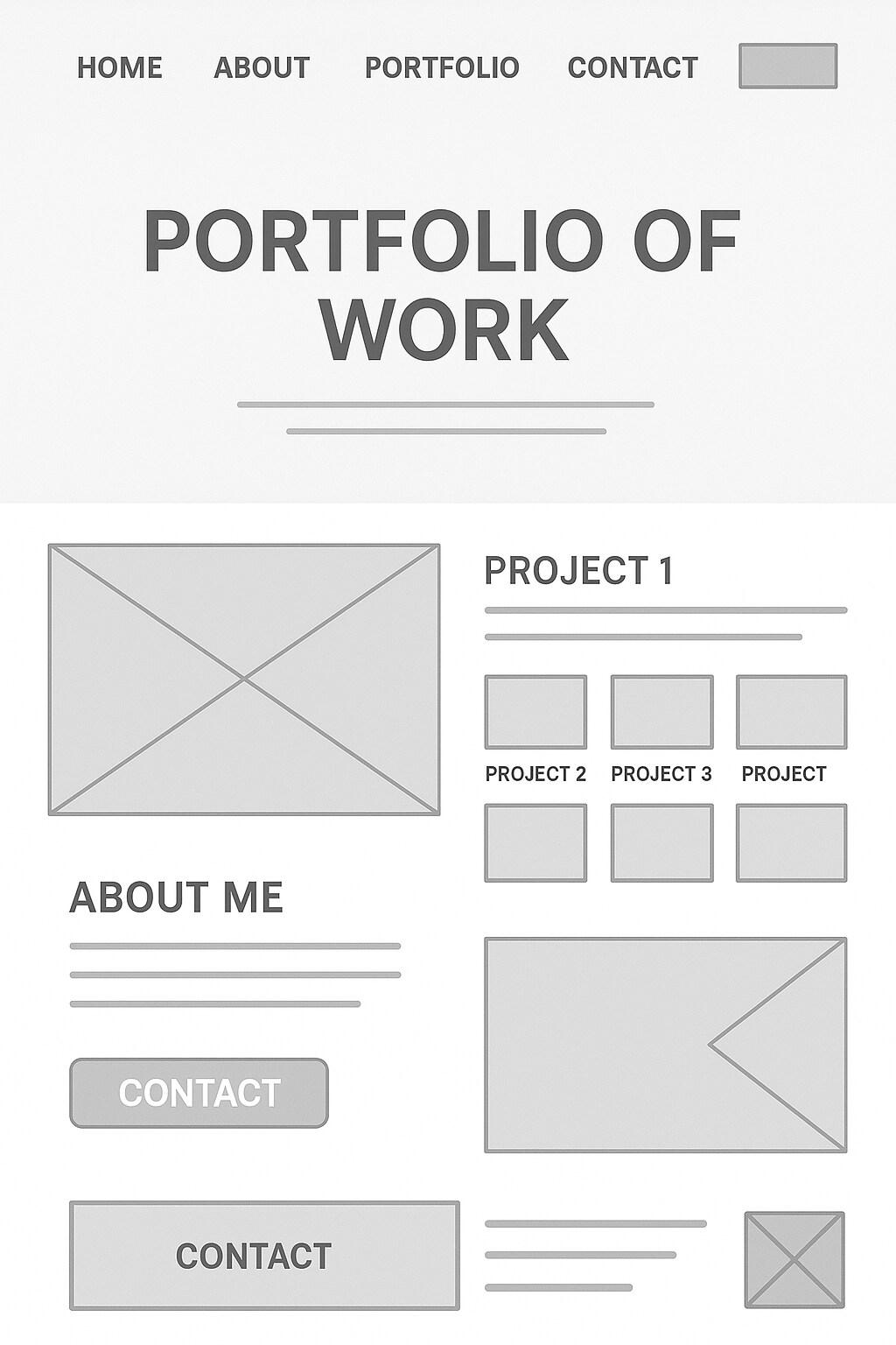 website wireframe examples - portfolio