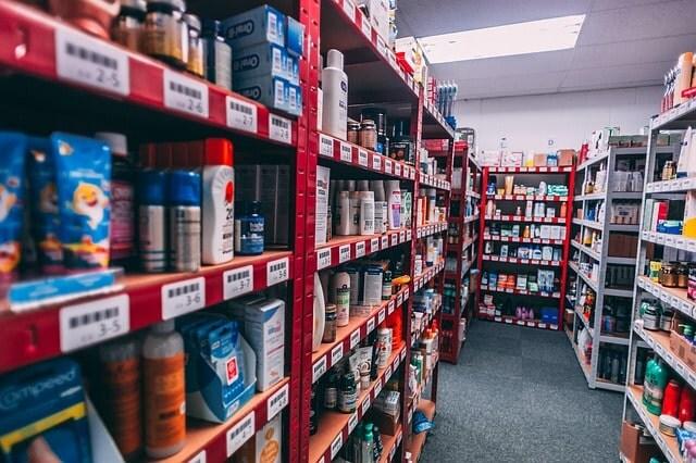 Catalog Management Warehouse Shelves Stocked With Merchandise