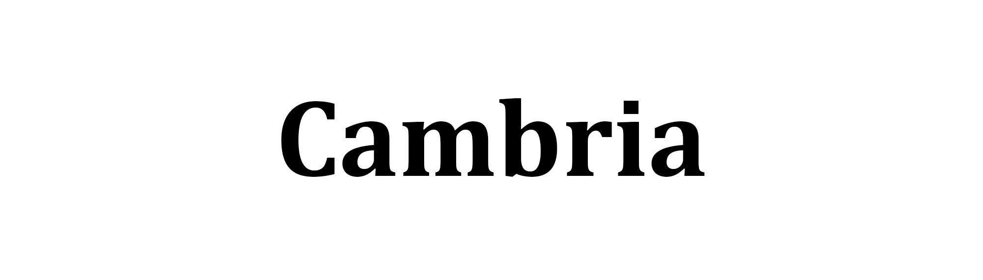 typeface example -Cambria, Bold