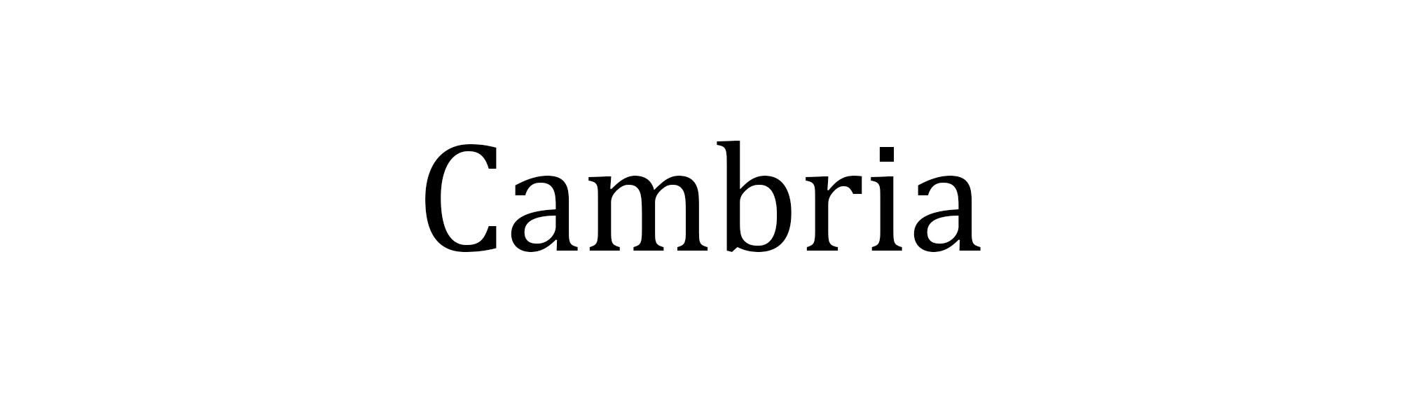 typeface example -Cambria, Regular