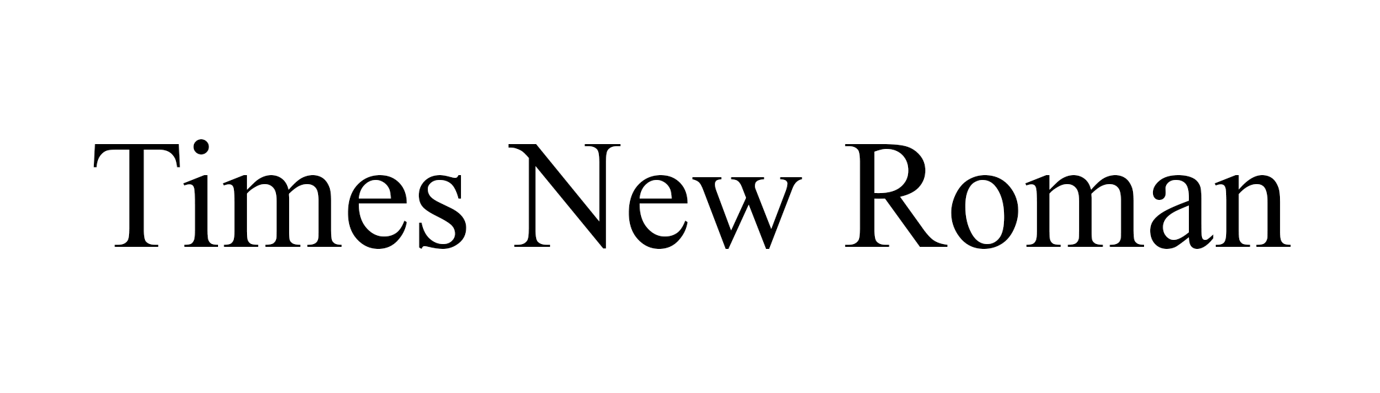 Text showing "Times New Roman" as an example of typeface.