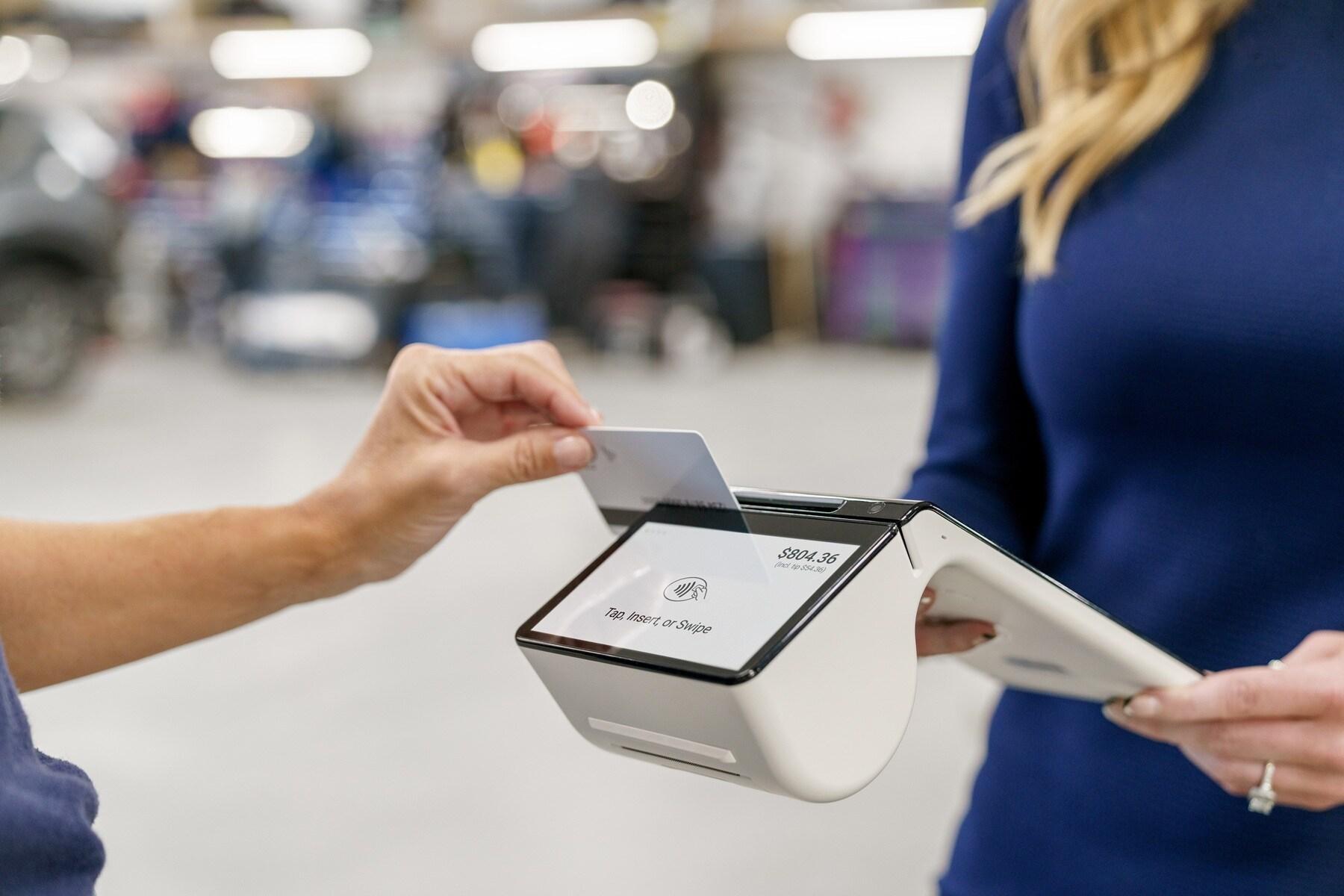 customer paid using POS system