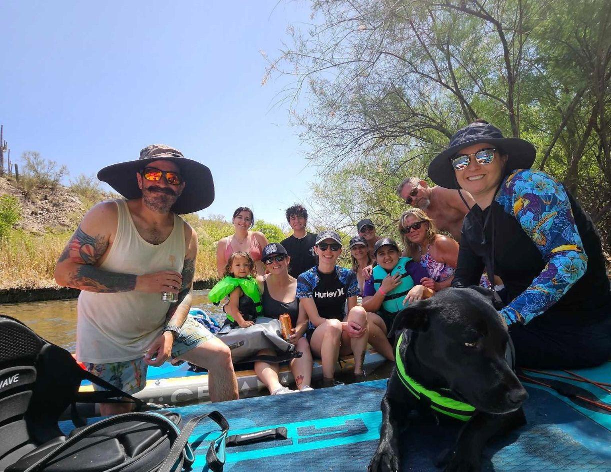 a group of people on a boat