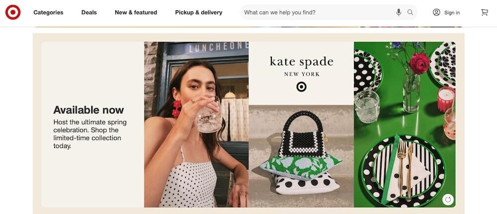 screenshot of Target online retail store