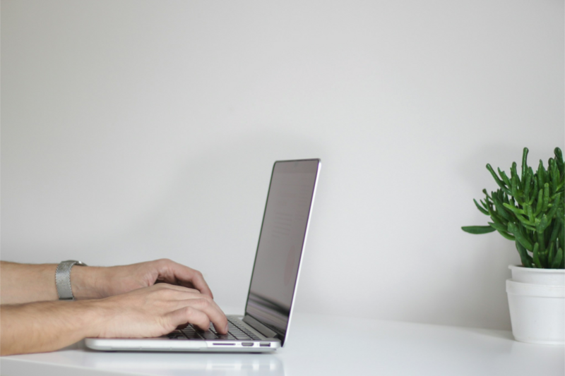 a person using a laptop