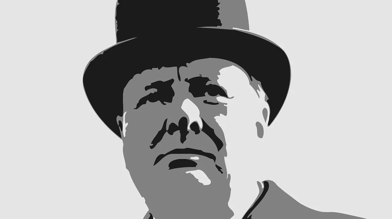 A Stylized Portrait of Winston Churchill