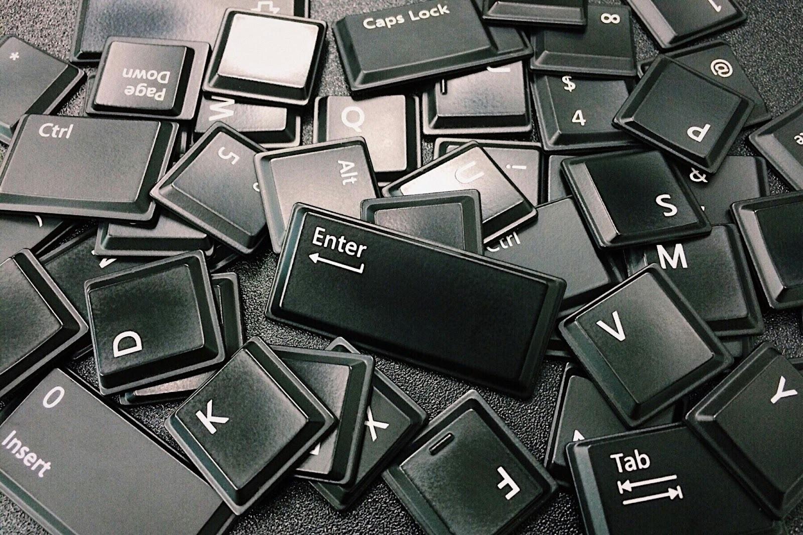 Keyboard Keys Are Piled in Disarray