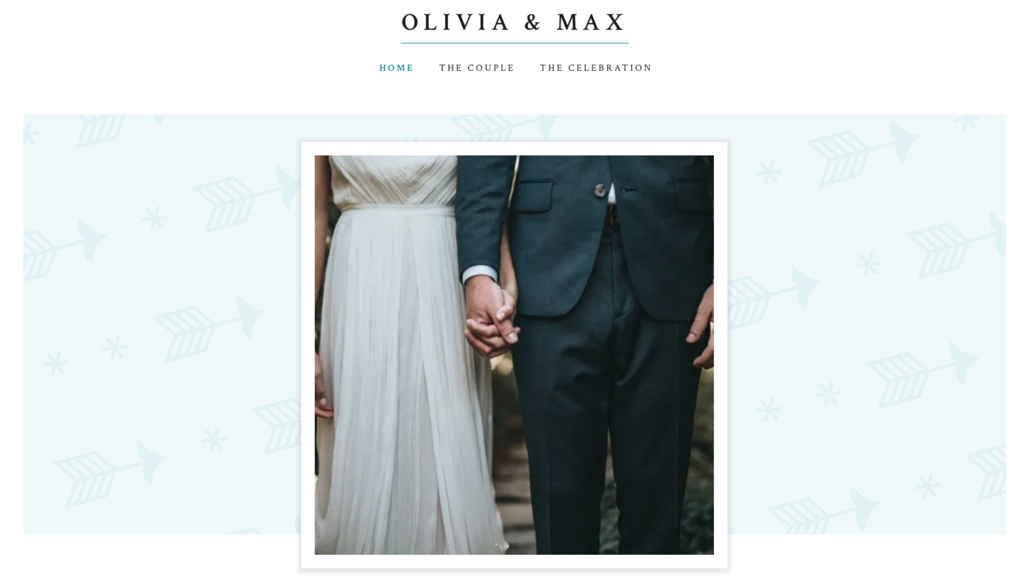 Screenshot of a wedding website designed using GoDaddy Website Builder.
