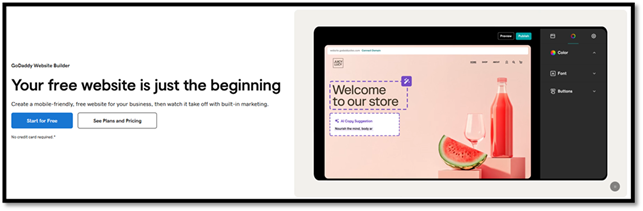 GoDaddy’s Website Builder for no-code website building