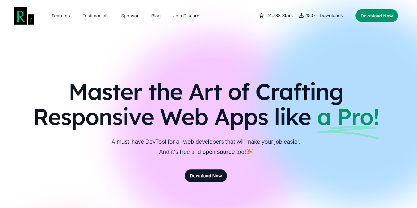 A Screenshot Displays the Responsively Homepage