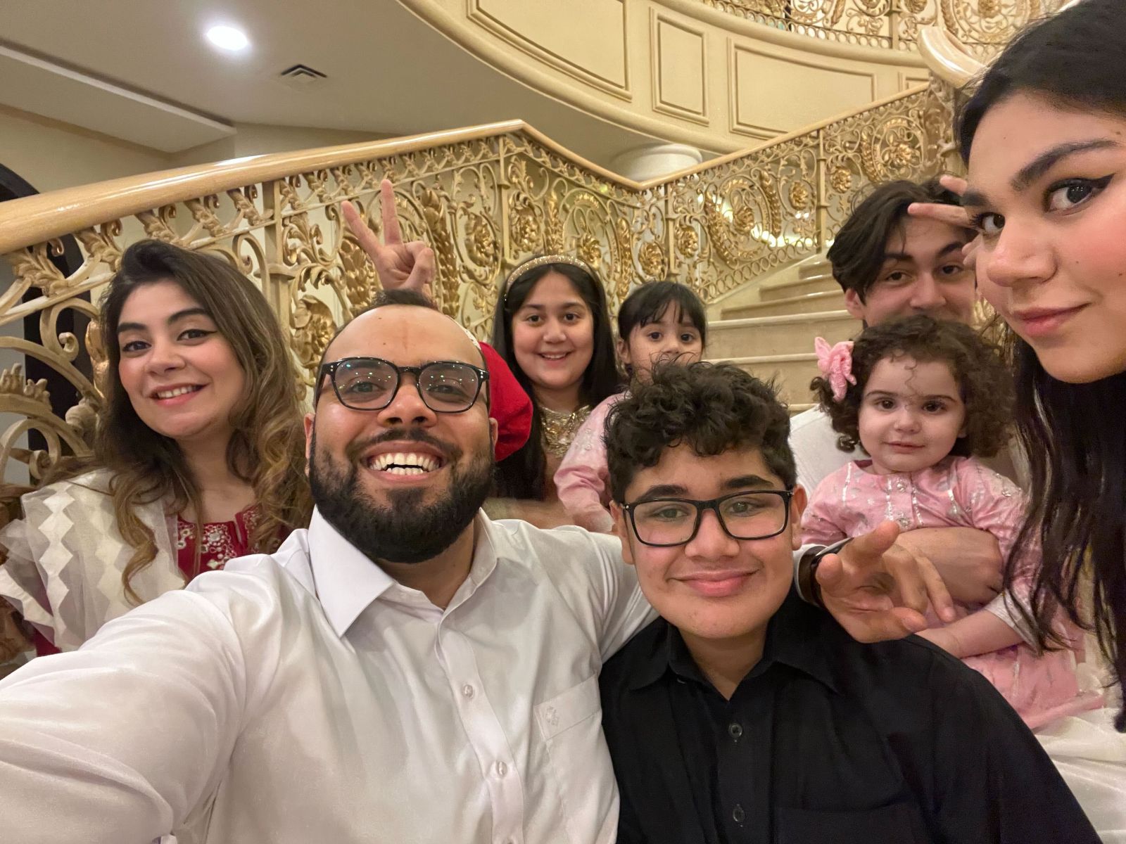 a group of people posing for a photo