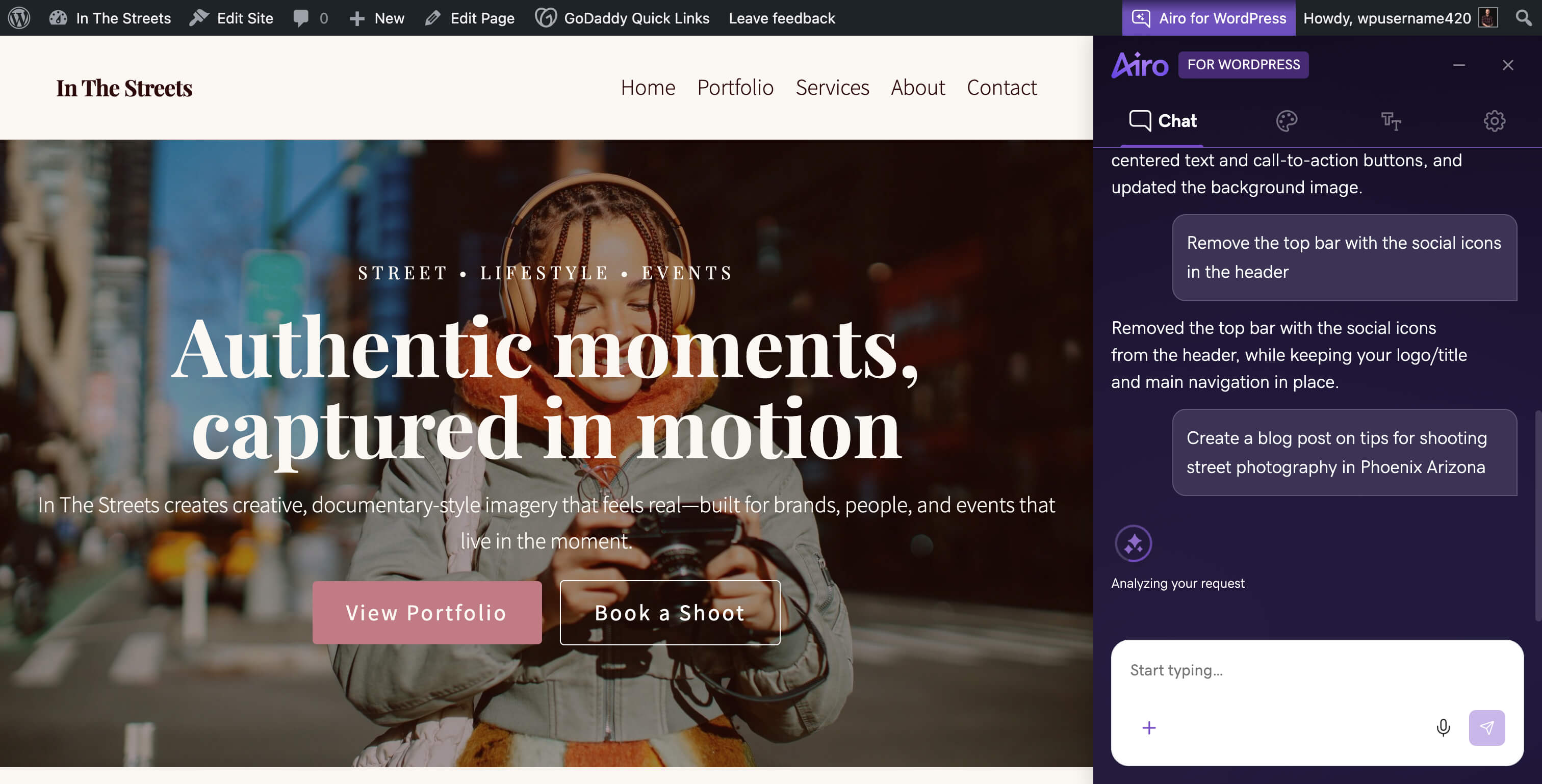 graphical user interface, website