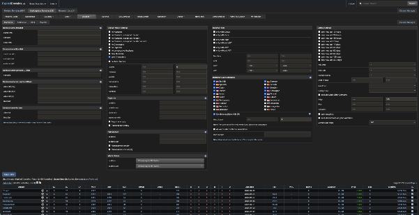 Screenshot showing the level of filtering typically required to find valuable expired domains using aggregator tools.