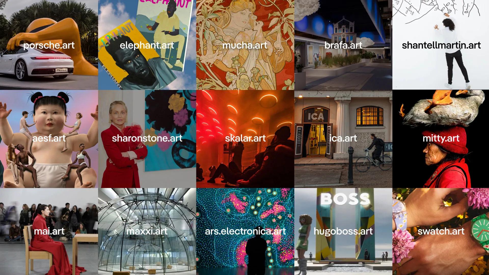 [IMG ALT: A Collage Displays Various .art Websites