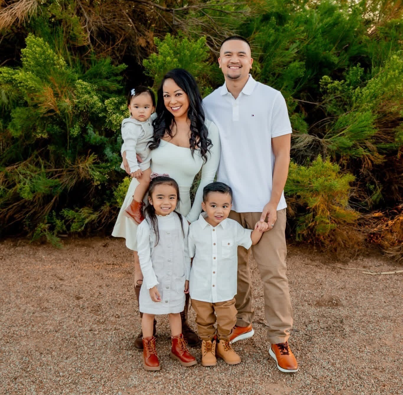 a family posing for a picture