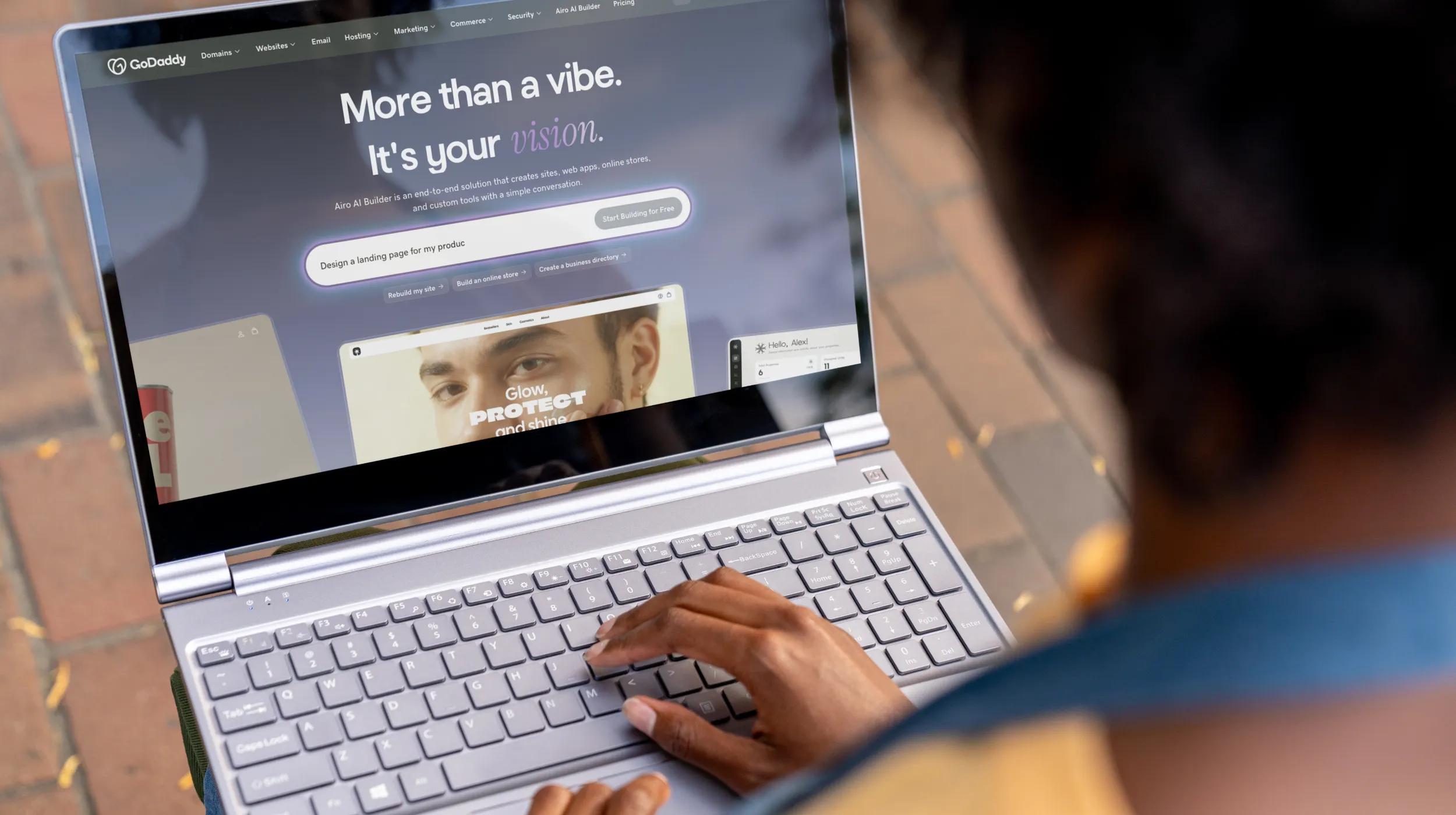 a person using a laptop