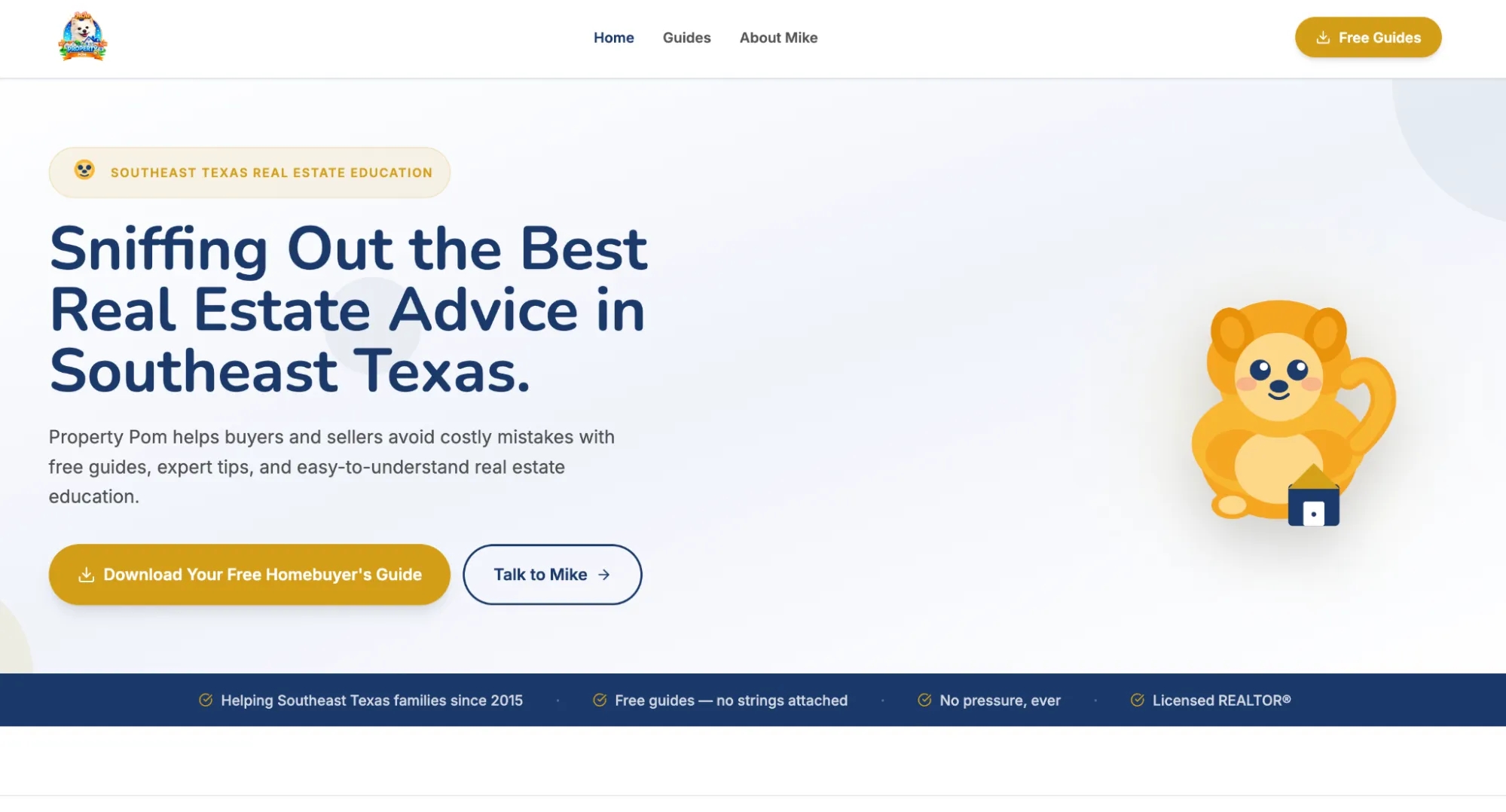Screenshot of PropertyPOM home page - AIro AI Builder example