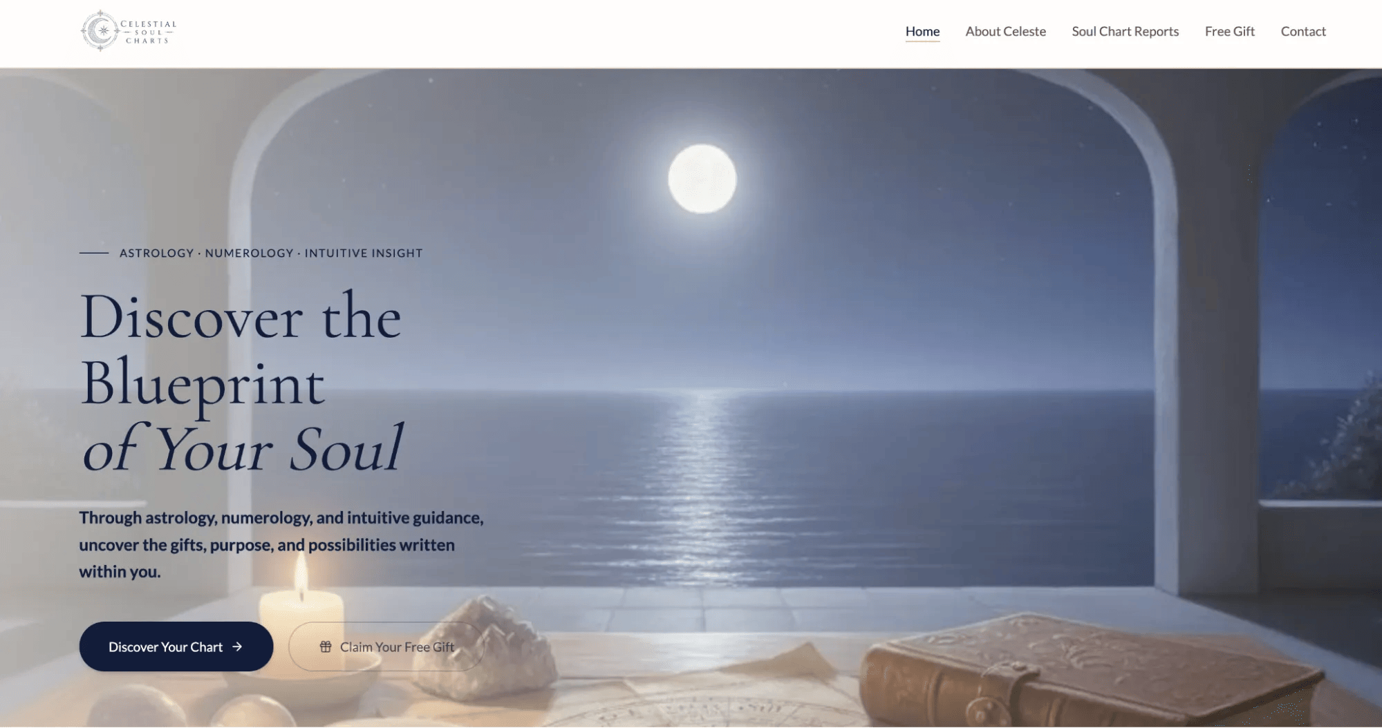 Celestial Soul Charts homepage screenshot