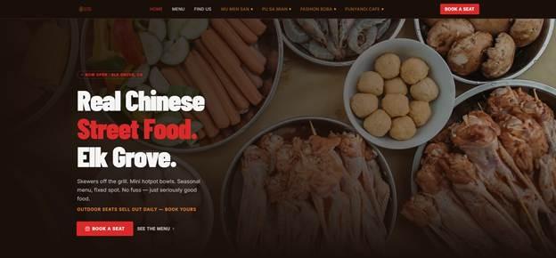 Screenshot of Restaurants and food homepage built with Airo AI Builder.
