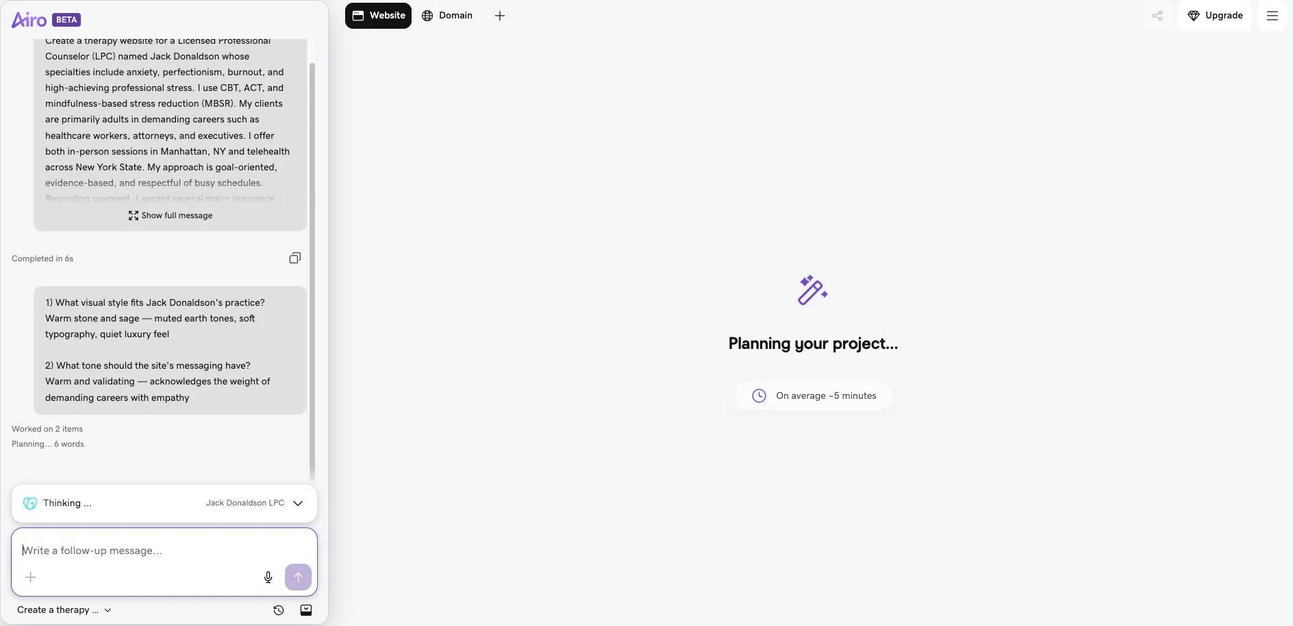 How to build a therapist website with AI - GoDaddy Blog