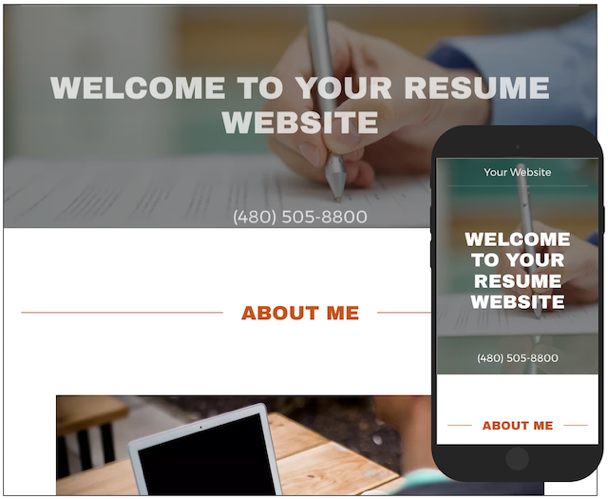 GoCentral Resume Website Template