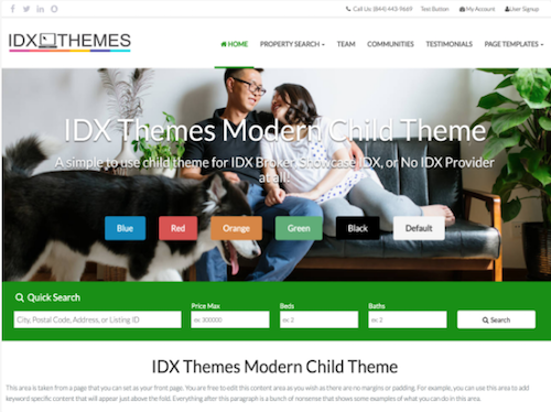 IDX Themes Modern Child Theme Screenshot