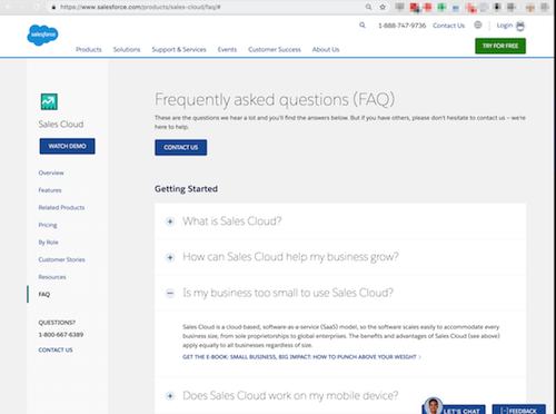 FAQ Page Salesforce FAQ