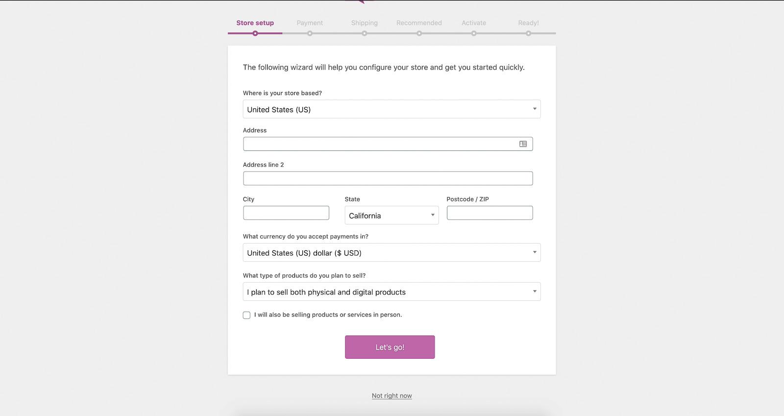 WooCommerce Quick Start