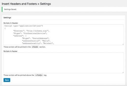 Add Schema To WordPress Settings