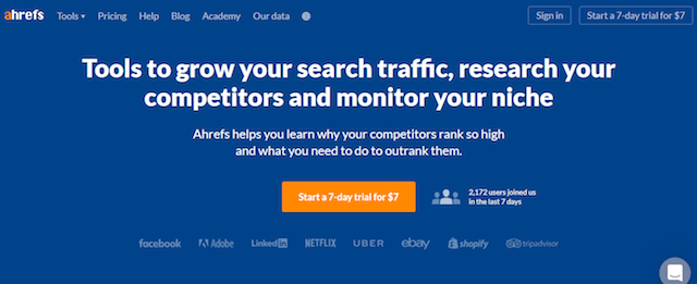 Ahrefs Homepage